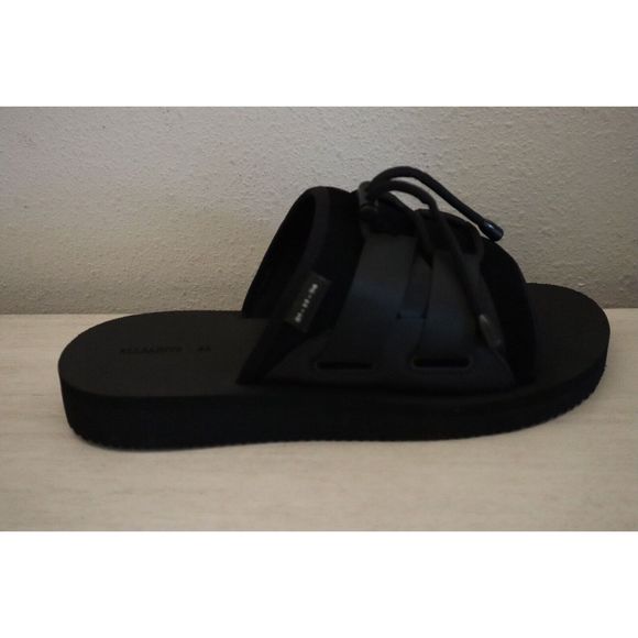 ALLSAINTS 34ZM0293 Men's Sz 10M Black Ryder Suede Drawcord Slide Sandals - Picture 9 of 13